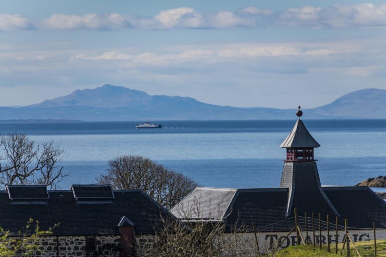 Toravaig House Hotel View To Torabhaig Distillery and the Mallaig Ferry 768x512